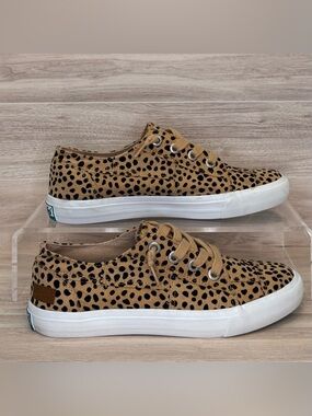 Blowfish Malibu Leopard Print Tan and Black slip-on sneakers
